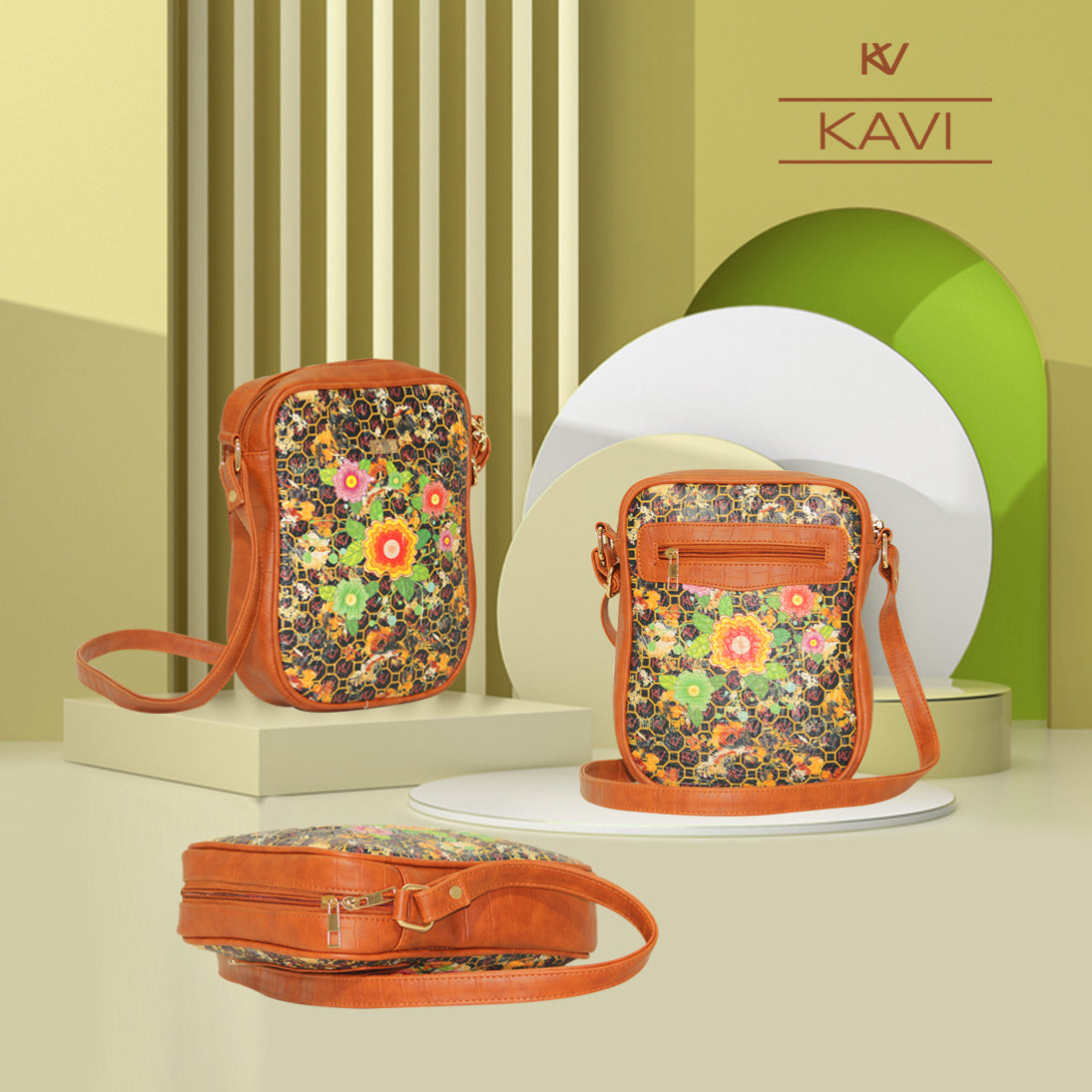 Marvella Floral Satchel Crossbody Bag 807-2