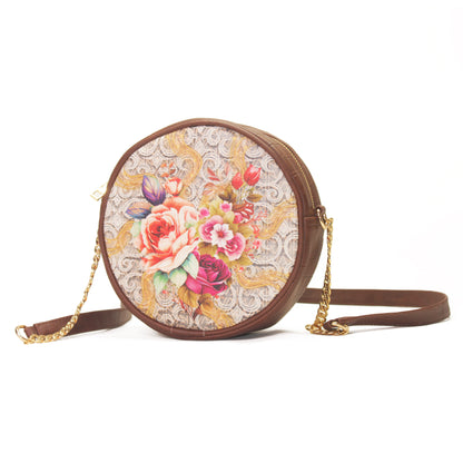 Cottage Rose Round Sling Bag 402