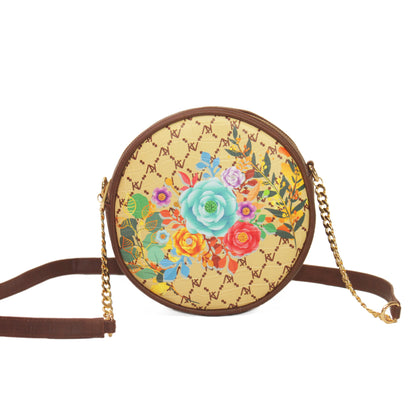 Multicolour Peonies Flower Round Sling Bag 410