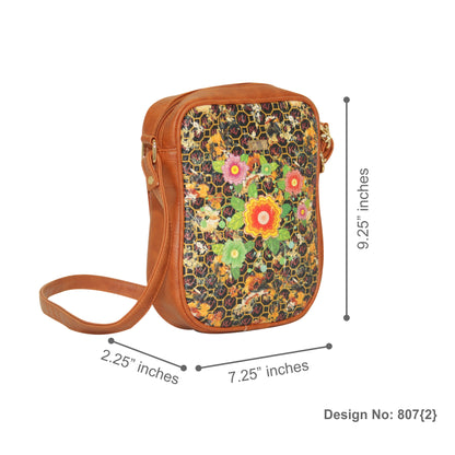 Marvella Floral Satchel Crossbody Bag 807-2